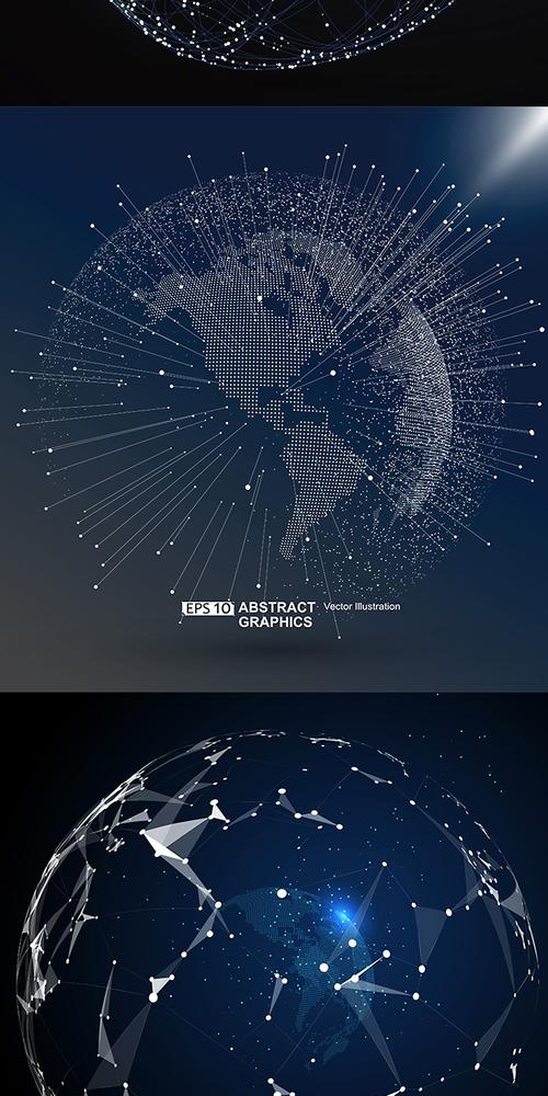 科技电子信息互联网星球线条粒子展会峰会海报网页背景素材s267